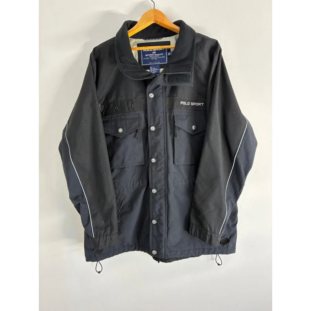 Polo Sport Ralph Lauren Sportsman‎ Jacket Black Vintage Mens Large Coat